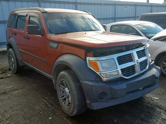 1D8GT28K27W662050 - 2007 DODGE NITRO SXT ORANGE photo 1