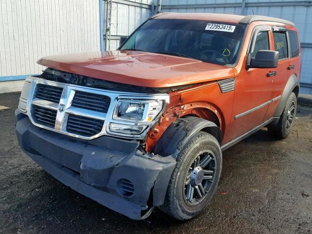 1D8GT28K27W662050 - 2007 DODGE NITRO SXT ORANGE photo 2