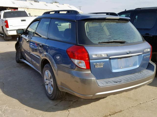 4S4BP60C687314025 - 2008 SUBARU OUTBACK BLUE photo 3