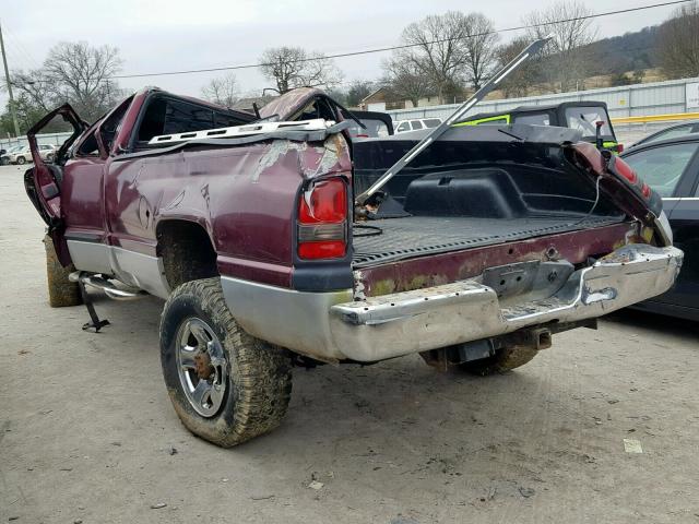 3B7KF23651G785325 - 2001 DODGE RAM 2500 BURGUNDY photo 3