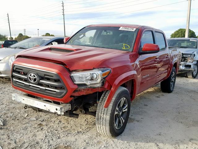 5TFAZ5CN6JX057908 - 2018 TOYOTA TACOMA DOU RED photo 2