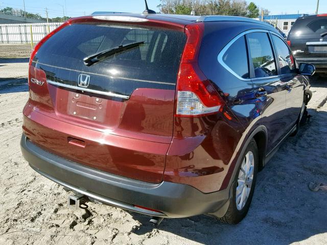 5J6RM3H74EL016930 - 2014 HONDA CR-V EXL BURGUNDY photo 4