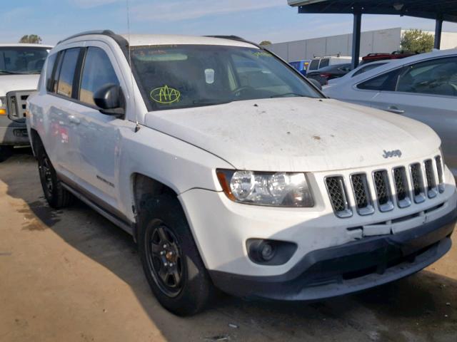 1C4NJCBA4ED829602 - 2014 JEEP COMPASS SP WHITE photo 1