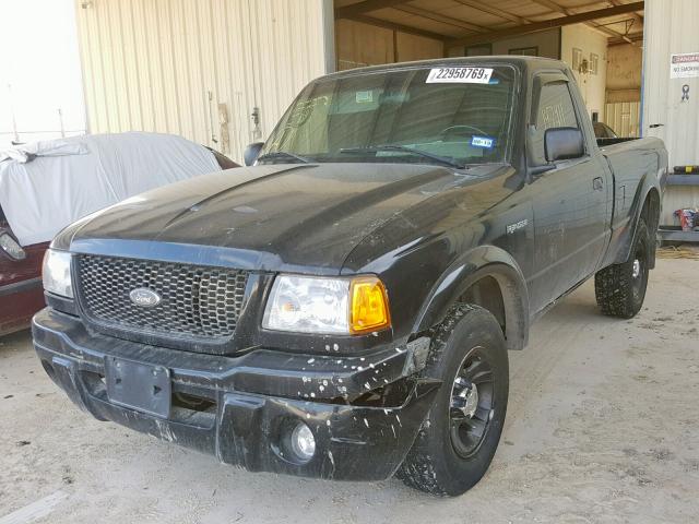 1FTYR10U23PA71696 - 2003 FORD RANGER BLACK photo 2