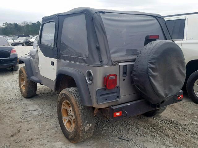 1J4FA49S5YP801622 - 2000 JEEP WRANGLER / GRAY photo 3