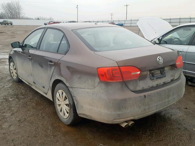 3VW2K7AJ5EM324761 - 2014 VOLKSWAGEN JETTA BASE Շագանակագույն լուսանկար 3
