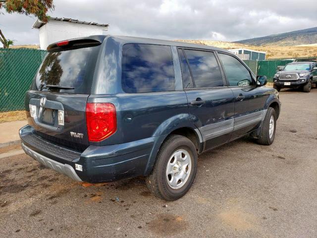 2HKYF18105H538440 - 2005 HONDA PILOT LX GREEN photo 4