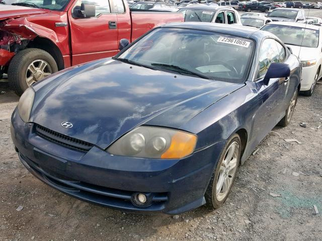 KMHHN65FX3U072286 - 2003 HYUNDAI TIBURON GT BLUE photo 2