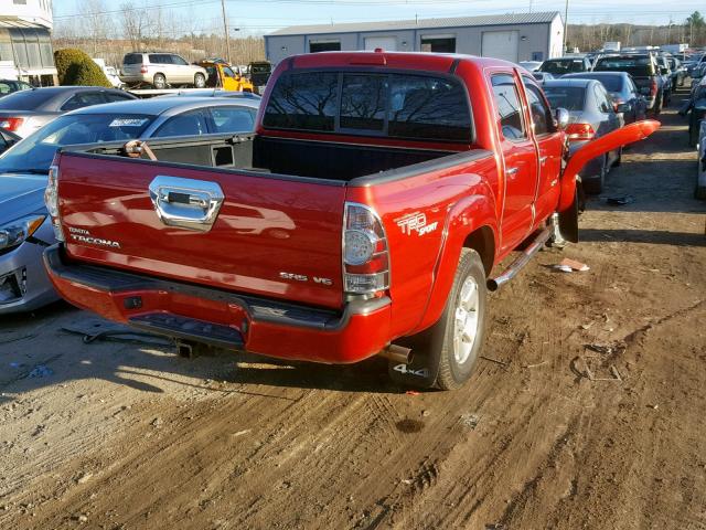 5TELU4EN8AZ736814 - 2010 TOYOTA TACOMA DOU RED photo 4