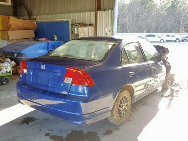 2HGES16335H505588 - 2005 HONDA CIVIC DX V BLUE photo 4