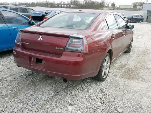 4A3AB56S77E036654 - 2007 MITSUBISHI GALANT GTS RED photo 4