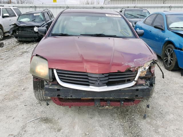 4A3AB56S77E036654 - 2007 MITSUBISHI GALANT GTS RED photo 9