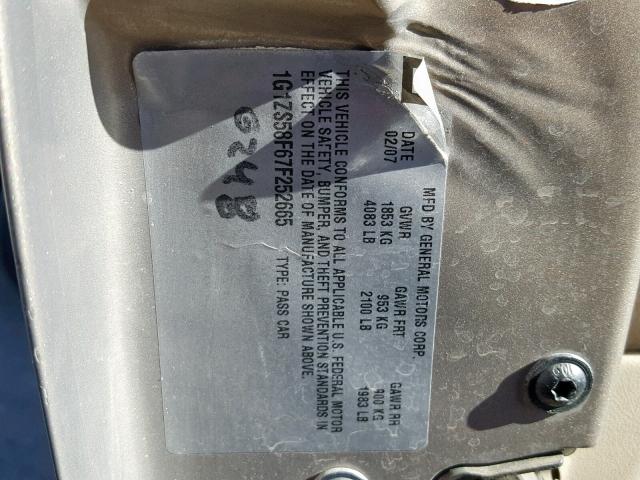 1G1ZS58F67F252665 - 2007 CHEVROLET MALIBU LS Алтын фото 10