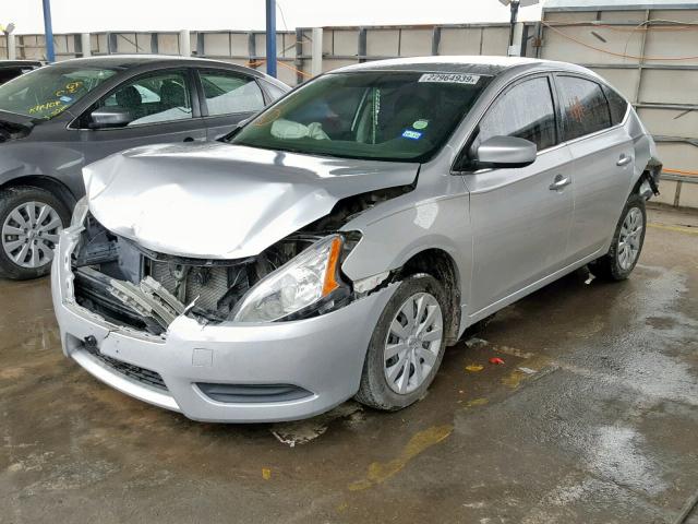 3N1AB7APXFY346254 - 2015 NISSAN SENTRA S 银色 照片 2