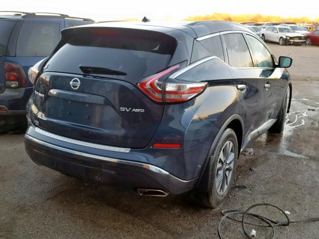 5N1AZ2MH9FN291496 - 2015 NISSAN MURANO  SV BLUE photo 4