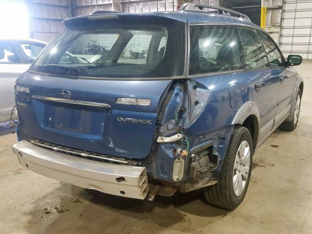 4S4BP60C487367354 - 2008 SUBARU OUTBACK BLUE photo 4