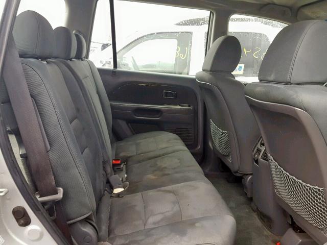 2HKYF18186H542768 - 2006 HONDA PILOT LX SILVER photo 6