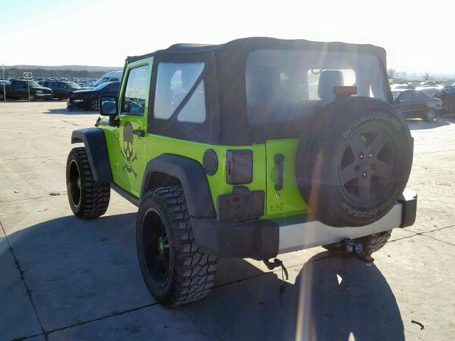 1C4AJWAG0CL237073 - 2012 JEEP WRANGLER S GREEN photo 3