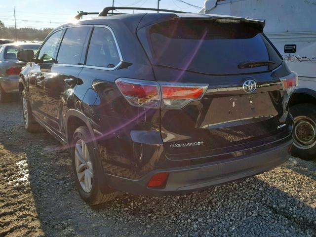 5TDBKRFH4FS117333 - 2015 TOYOTA HIGHLANDER BLACK photo 3