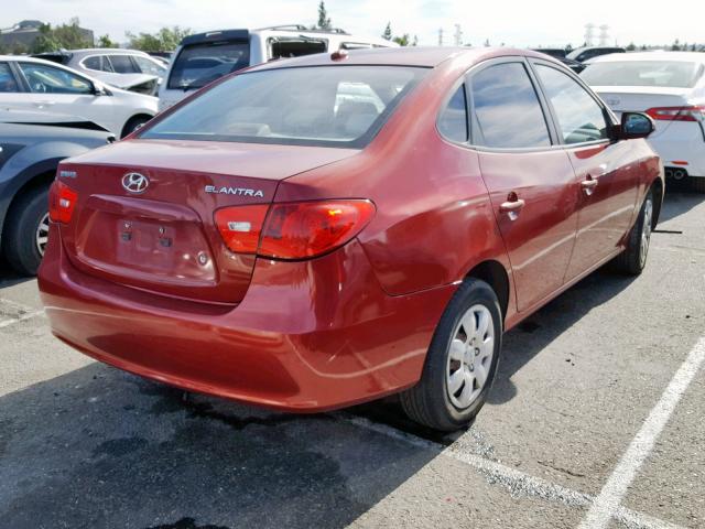 KMHDU46DX8U395974 - 2008 HYUNDAI ELANTRA GL RED photo 4