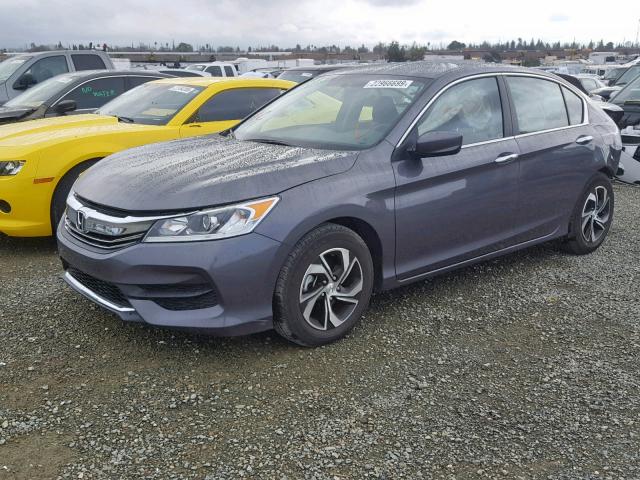 1HGCR2F37HA023556 - 2017 HONDA ACCORD LX GRAY photo 2