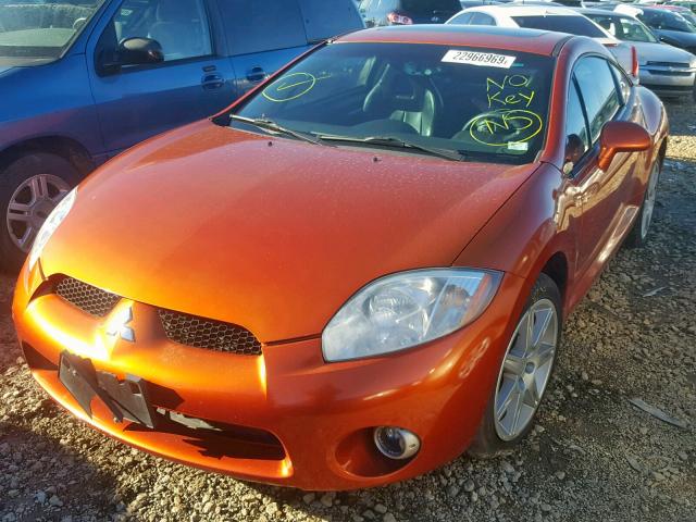 4A3AK64FX7E070891 - 2007 MITSUBISHI ECLIPSE ES ORANGE photo 2