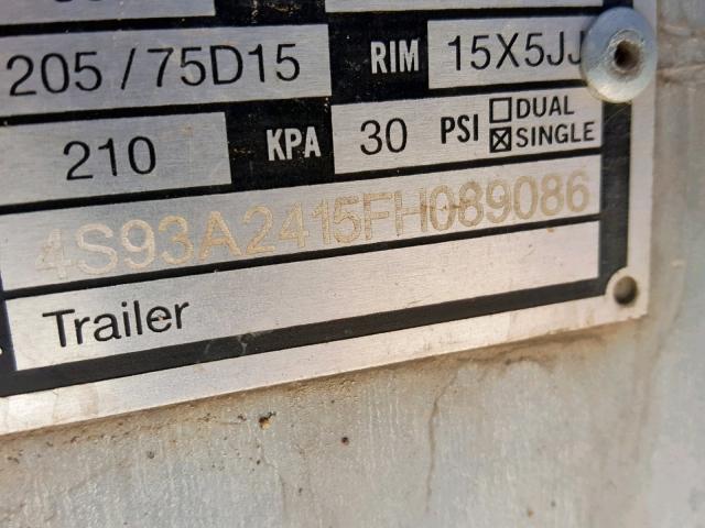 4S93A2415FH089086 - 2015 UTILITY TRAILER Gümüş foto 10