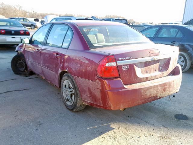 1G1ZS58F67F199109 - 2007 CHEVROLET MALIBU LS მუქწითელი ფოტო 3