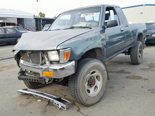 4TAVN13D3PZ143697 - 1993 TOYOTA PICKUP 1/2 GREEN photo 2