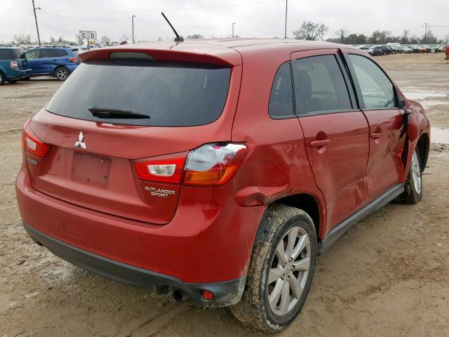 4A4AP3AU9DE013057 - 2013 MITSUBISHI OUTLANDER RED photo 4