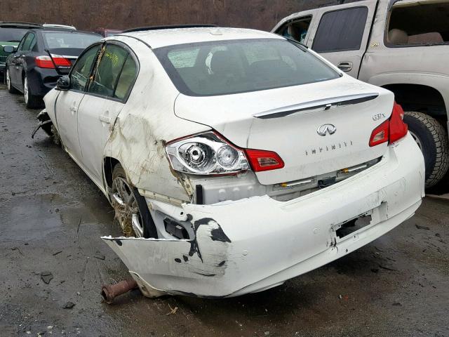 JN1CV6AR4DM356063 - 2013 INFINITI G37 WHITE photo 3