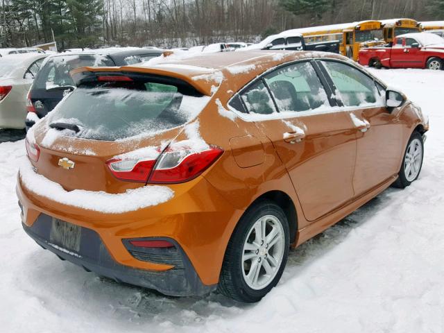 3G1BE6SM8HS536107 - 2017 CHEVROLET CRUZE LT ORANGE photo 4