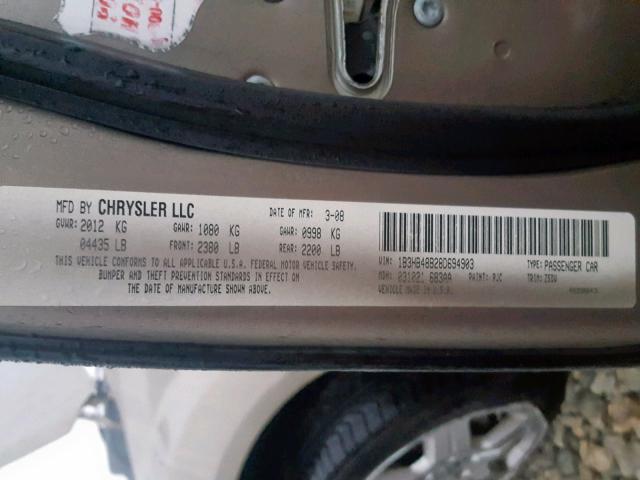 1B3HB48B28D694903 - 2008 DODGE CALIBER SX SILVER photo 10