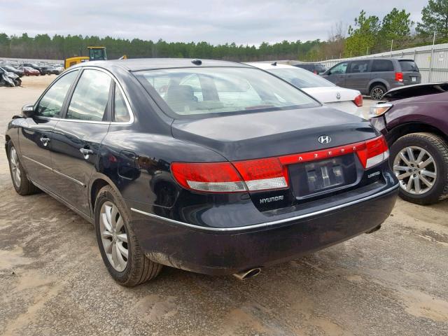 KMHFC46FX8A263702 - 2008 HYUNDAI AZERA SE BLACK photo 3