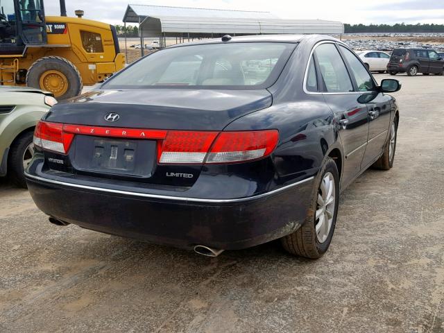 KMHFC46FX8A263702 - 2008 HYUNDAI AZERA SE BLACK photo 4