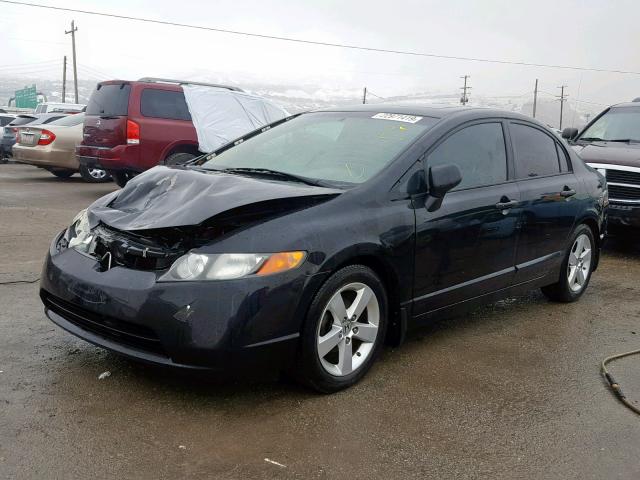 2HGFA15818H350791 - 2008 HONDA CIVIC EX BLACK photo 2