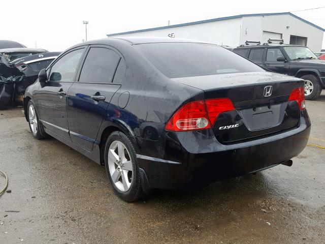 2HGFA15818H350791 - 2008 HONDA CIVIC EX BLACK photo 3