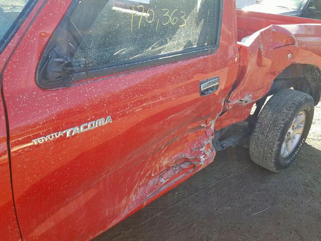 4TANL42N0YZ576476 - 2000 TOYOTA TACOMA RED photo 10