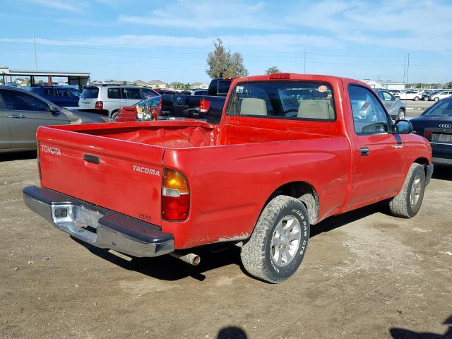 4TANL42N0YZ576476 - 2000 TOYOTA TACOMA RED photo 4