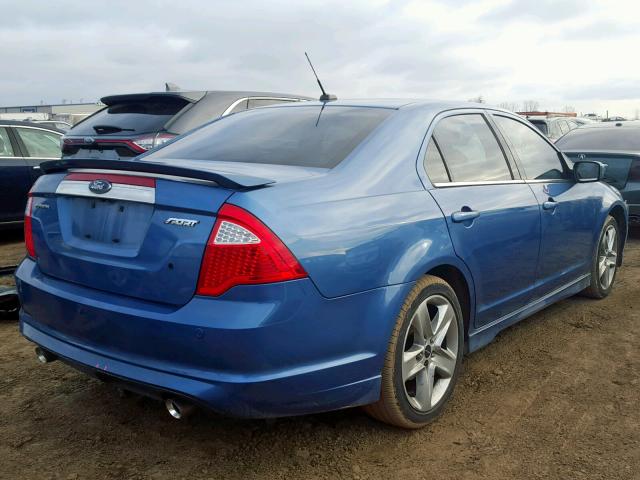 3FAHP0KC7AR274308 - 2010 FORD FUSION SPO BLUE photo 4