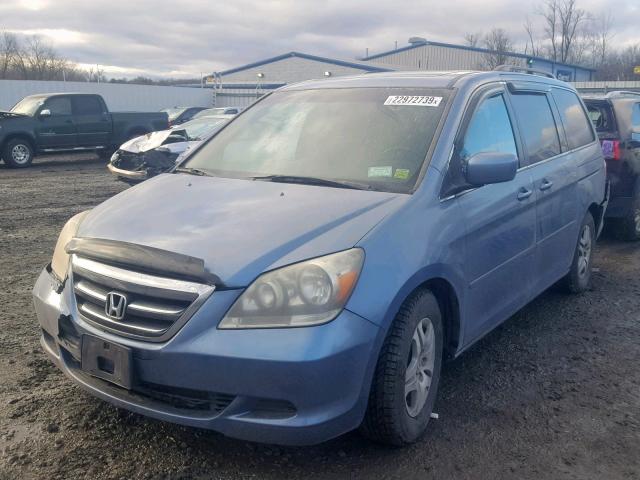 5FNRL38676B069609 - 2006 HONDA ODYSSEY EX BLUE photo 2