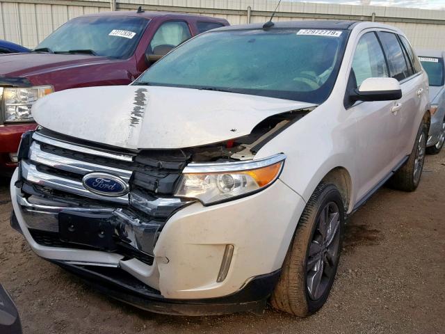 2FMDK3KC1DBB43267 - 2013 FORD EDGE LIMIT WHITE photo 2