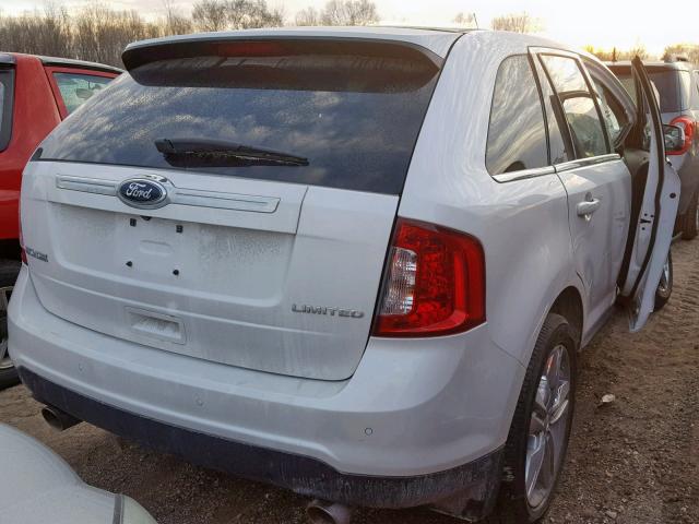 2FMDK3KC1DBB43267 - 2013 FORD EDGE LIMIT WHITE photo 4