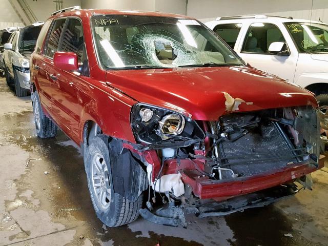 2HKYF18554H604935 - 2004 HONDA PILOT EXL MAROON photo 1