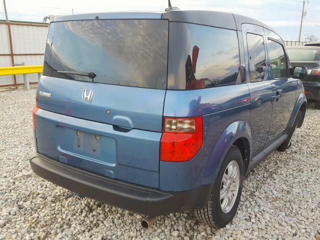 5J6YH18738L016295 - 2008 HONDA ELEMENT EX BLUE photo 4