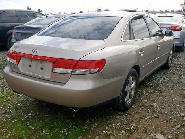 KMHFC46F17A184160 - 2007 HYUNDAI AZERA SE GOLD photo 4