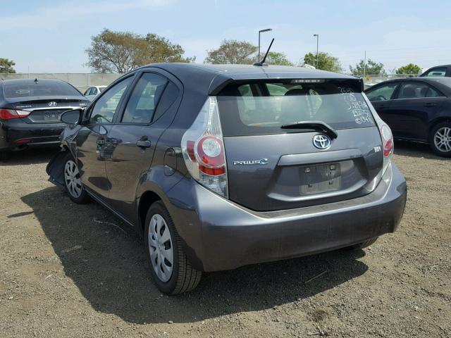 JTDKDTB30E1073540 - 2014 TOYOTA PRIUS C CHARCOAL photo 3