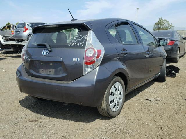 JTDKDTB30E1073540 - 2014 TOYOTA PRIUS C CHARCOAL photo 4