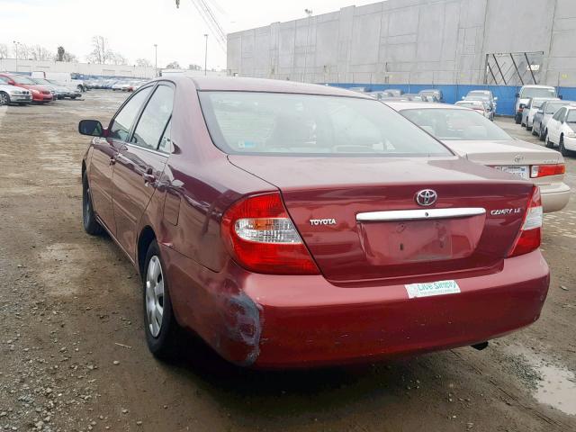 4T1BE32K83U239766 - 2003 TOYOTA CAMRY LE RED photo 3