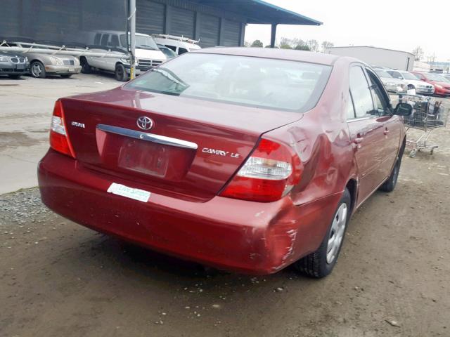 4T1BE32K83U239766 - 2003 TOYOTA CAMRY LE RED photo 4